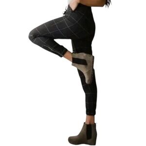 Albion Jetsetters Ankle Zip Jogger Pants Women's S B&W Window Pane Plaid